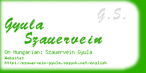 gyula szauervein business card